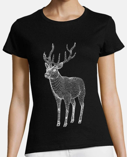Playera Ciervo Lineas 3D Blanco