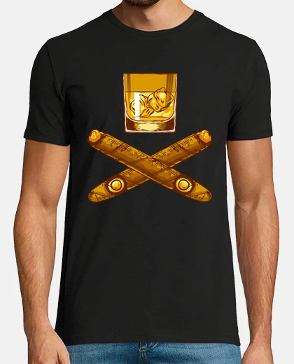 Tee-shirt cigares et whisky gentleman luxe humour tabac et alcool