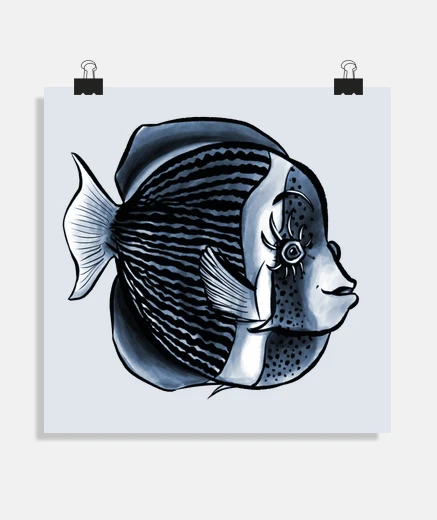 Poster ciglia di pesce carino pesci angelo tro