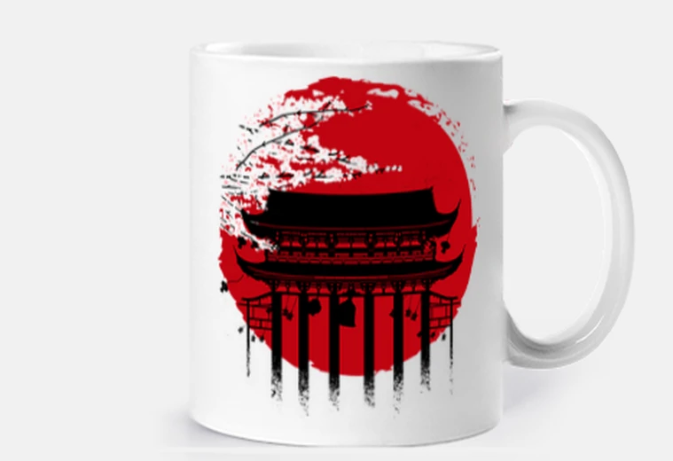 Tazza ciliegia del tempio giapponese