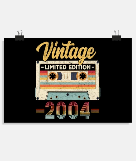 Póster cinta de casete de cumpleaños vintage 2