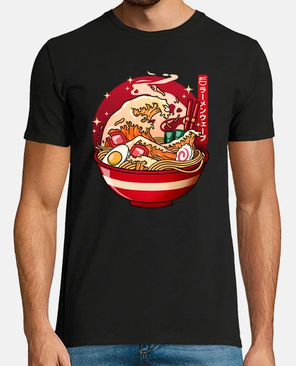 T-shirt ciotola di onde di ramen - vol2