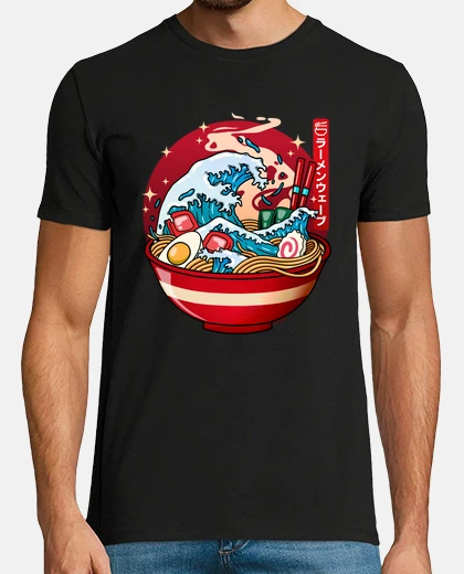 T-shirt ciotola di onde di ramen