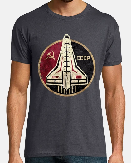 T-shirt circolare emblema navetta spaziale cccp