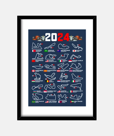 Quadro circuiti corsa formula 1 2024