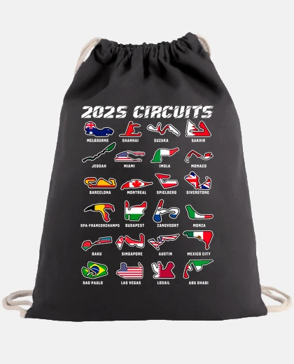 Borsa circuiti formula 1 2025 bandiere regalo auto da corsa