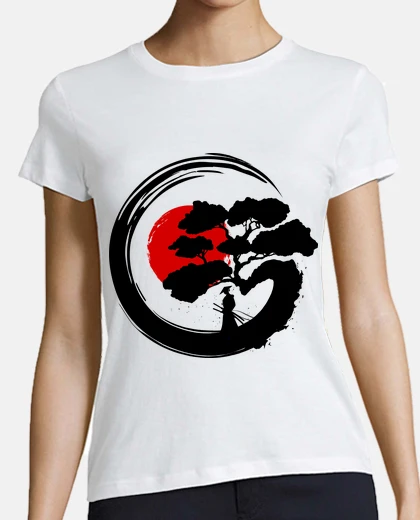 Playera círculo japonés enso - negro