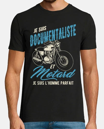 Tee-shirt citation documentaliste et motard