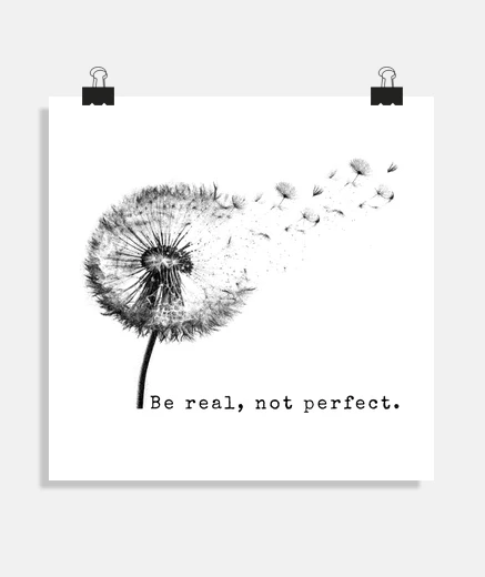 Poster citation inspirante bien-être , pissenlit