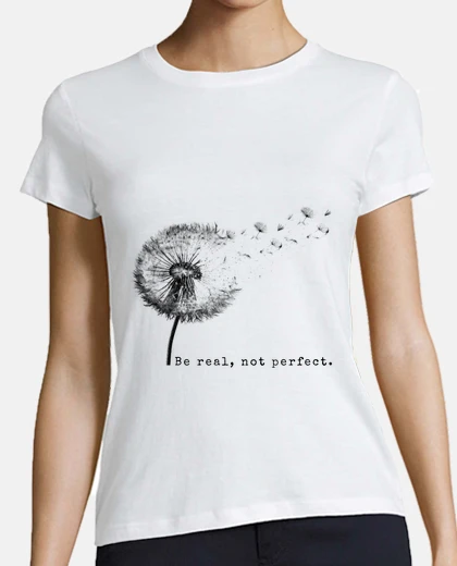 T-shirt citazione ispiratrice di benessere, dente di leone