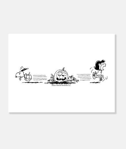 Tableau citrouille h all oween lucy snoopy wood