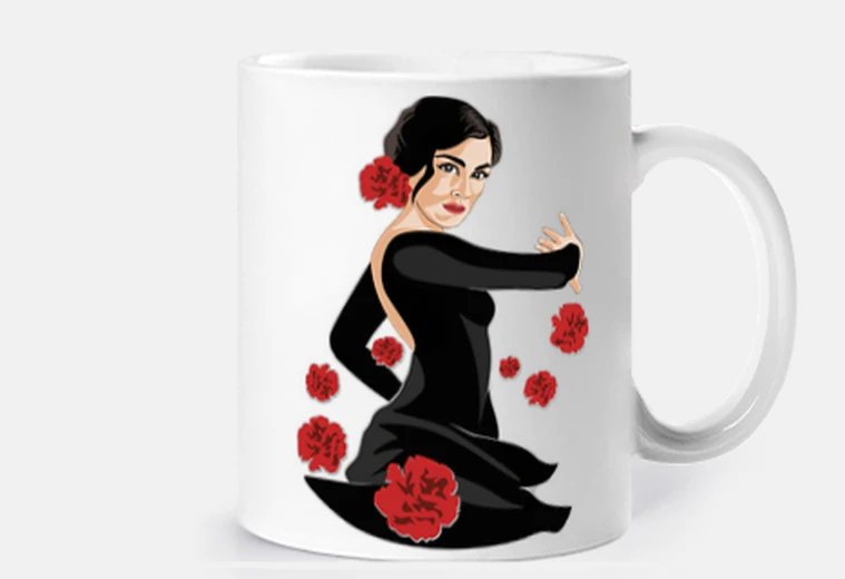 Taza CLAVELES Bailaora de Flamenco