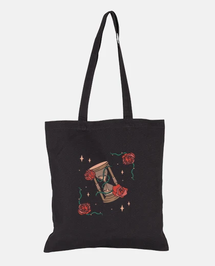 Borsa clessidra, rose e, tempo, borsa da donna,