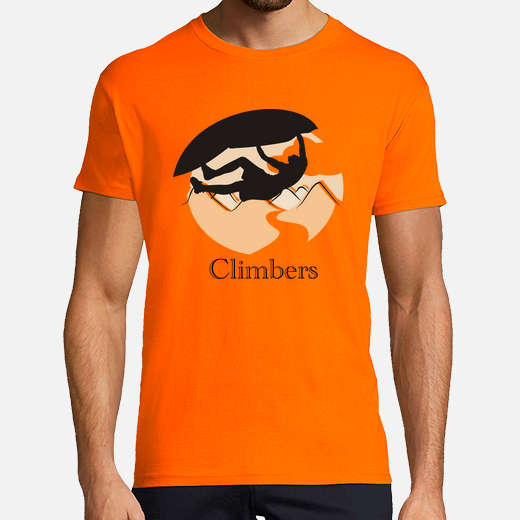 climbers uomo tetto, manica corta, arancio, qualità extra