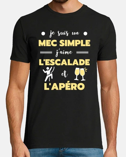 T-shirt climbing apero humor rock climbing man