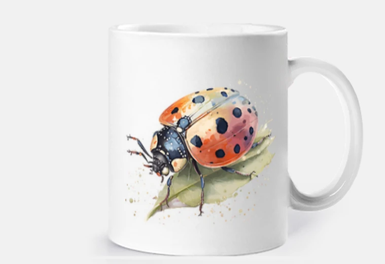 Tazza coccinella cina porta fortuna, tazza da tè e caffè personalizzabile