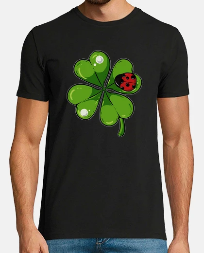 Tee-shirt coccinelle trèfle porte-bonheur trèfle hipster