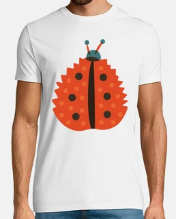 coccinelle orange avec masque de feuill