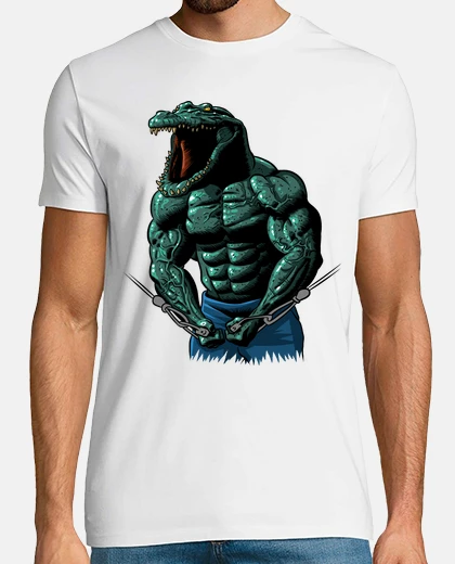 T-shirt coccodrillo bodybuilder