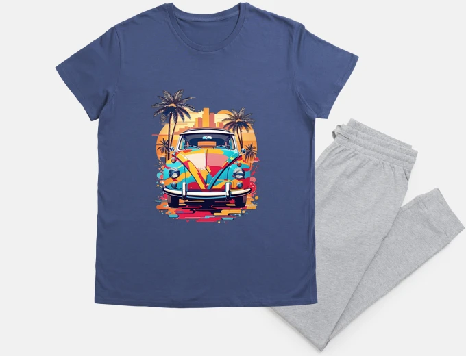 Pijama Coche Retro Colores Antiguo