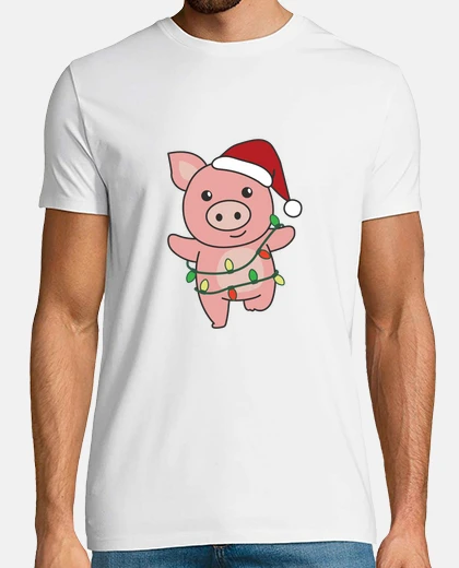Tee-shirt cochon noël hiver animaux les porcs