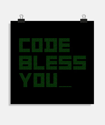 Poster CODE BLESS YOU geek informatique