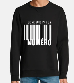 Code Barre Blanc sur Sweat Noir
