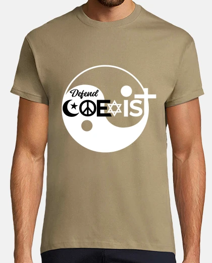 T-shirt coesistenza di religioni, rispetto, yin yang,