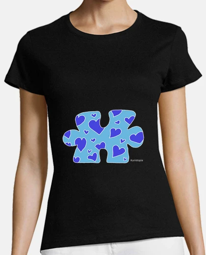 Tee-shirt coeur bleu autisme