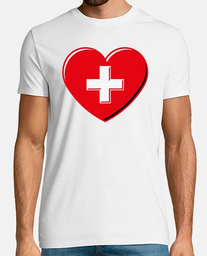 Tee-shirt coeur croix suisse - i love la suisse 3d