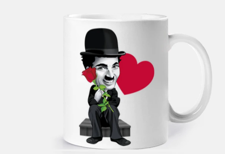 Mug coeur de chaplin