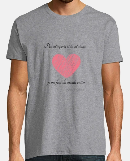 Tee-shirt coeur hymne amour gris