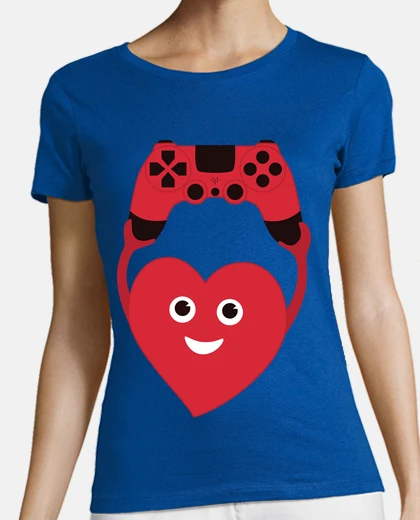 Tee-shirt coeur joueur avec gamepad