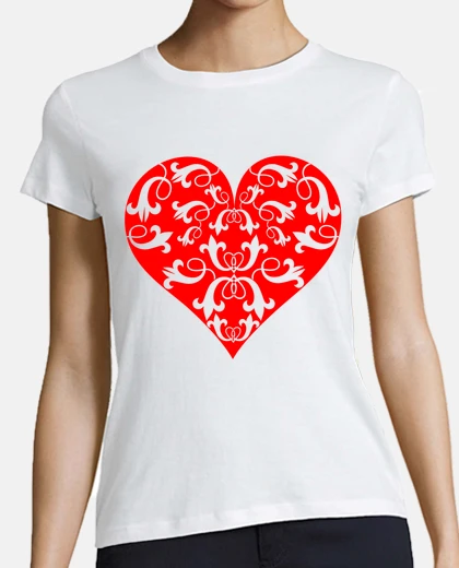 Tee-shirt coeur rouge lis