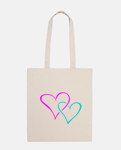 Sac coeurs bicolores