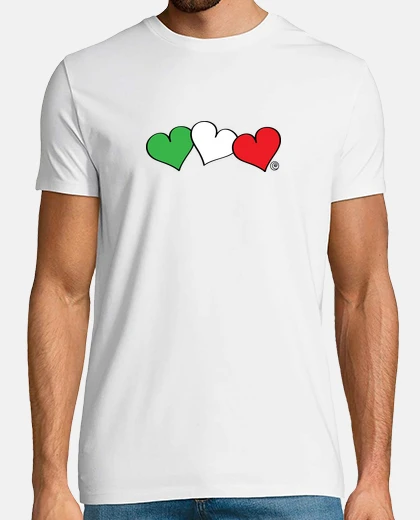 Tee-shirt coeurs de drapeau italien