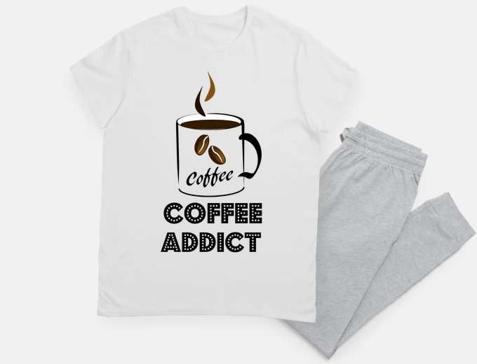 Pajama coffee addict