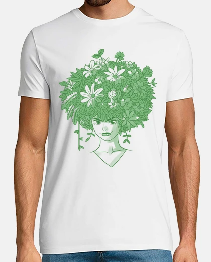 Tee-shirt coiffure fleurie