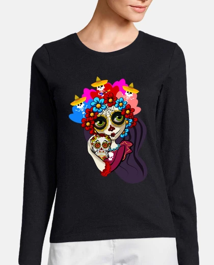 Playera Coleccion Monster,Mujer, manga larga, negra
