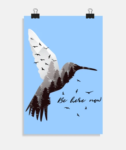 Poster colibrì colibrì uccello poster studio soggiorno negozio laboratorio poster