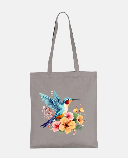 Sac colibri et fleurs d ibiscus oiseau-mouches sac à main pratique fourre-tout 