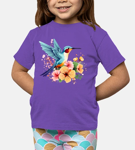 Ropa colibrí y flores de ibiscus colibrí