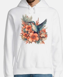 colibrì con fiori tropicali