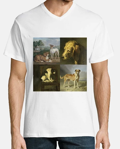 Tee-shirt collage de cadre avec des chiens