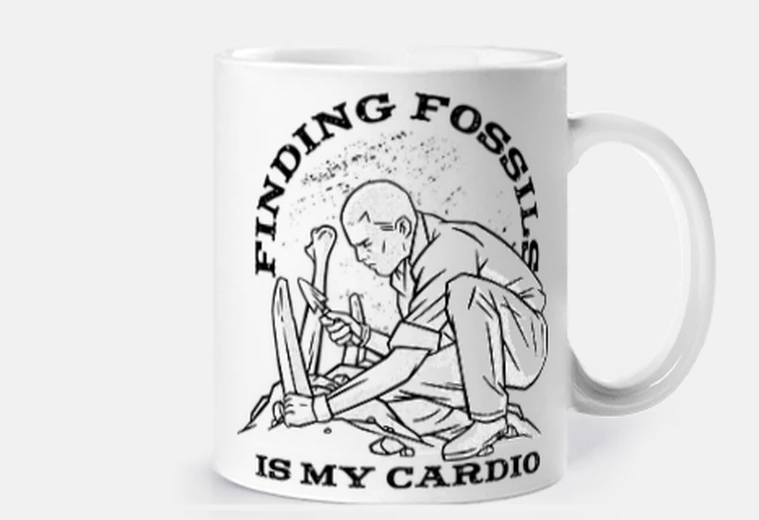 Cup collecting fossils researcher hunting associations customizable cup breakfast coffee tea herbal tea