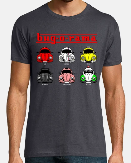 Tee-shirt collection bug-o-rama voitures emblématiques vw coccinelle