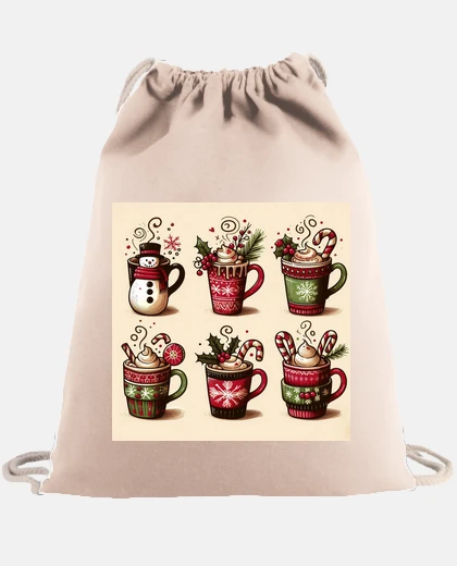 Bag collection of festive coffee cups