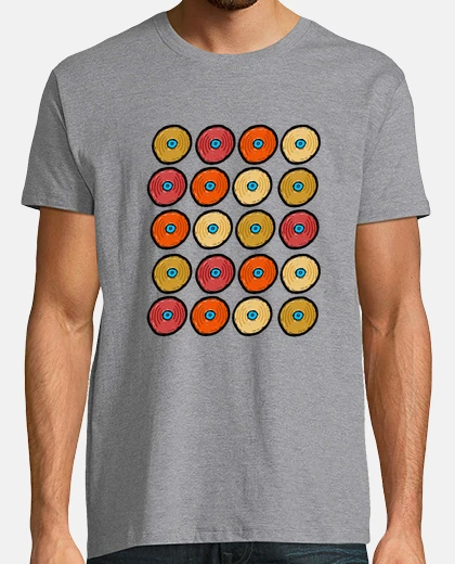 Tee-shirt collectionneur de disques vinyles rétro musique