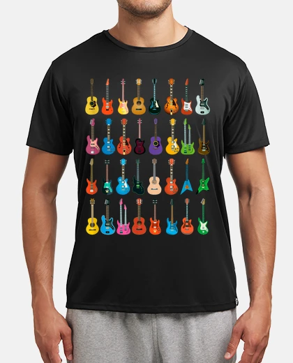 T-shirt collezione di chitarre chitarrista musica rock heavy metal