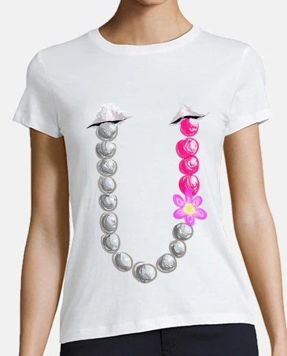 Tee-shirt Collier par les trous de fleurs